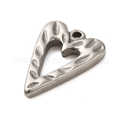304ステンレスペンダント  ハートチャーム  ステンレス鋼色  21.5x16x3mm  穴：1.8mm&nbsp;STAS-G344-01P