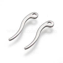 変色しにくい304ステンレススチールペンダント  豊饒の角  イタリアの角cornicello  ステンレス鋼色  16x3x0.6mm  穴：1.2mm&nbsp;STAS-I101-53P