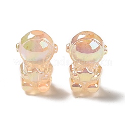 UVメッキレインボー虹色アクリルビーズ  宇宙飛行士  ミックスカラー  20x14x13.5mm  穴：3.5mm&nbsp;PACR-M002-06