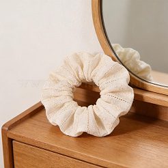 花柄の刺繍が施された綿生地  服装アクセサリー  パパイヤホイップ  1400x0.2~0.5mm&nbsp;DIY-WH0786-56A