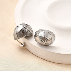 304ステンレススチールスタッドピアス  C字型  ステンレス鋼色  18x13.5mm&nbsp;EJEW-F381-01A-P