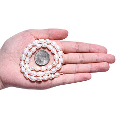 天然養殖淡水パールビーズ連売り  バロックケシパールライスビーズ  貝殻色  8~15x5.7~7mm  穴：0.7~0.8mm  約28~38個/連  12.99インチ（33cm）&nbsp;PEAR-N012-06R