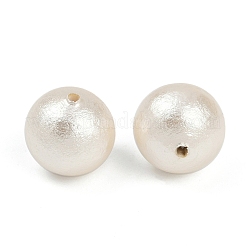 圧縮コットンパールビーズ  環境に優しい  ラウンド  フローラルホワイト  10~11mm  穴：1.4mm&nbsp;WOVE-V001-A02-10mm