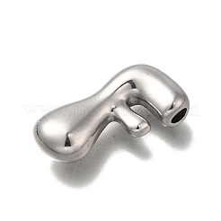 304ステンレスペンダント  レターチャーム  変色防止  文字F  24x13x6mm  穴：3.5x2.2mm&nbsp;STAS-S166-02P-06