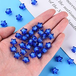 透明なアクリルビーズ  二層ビーズ  多面カット  スター  ブルー  10.5x11x7mm  穴：2mm  約1280個/500g&nbsp;TACR-S152-01A-751