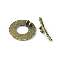 チベット風合金マンテル  カドミウムフリー＆ニッケルフリー＆鉛フリー  ドーナツ  アンティークブロンズ  31mm  穴：1.5mm&nbsp;MLF10975Y-NF
