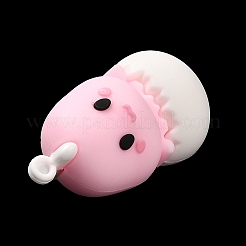 漫画のPVCプラスチックペンダント  赤ちゃん恐竜のチャーム  ピンク  47x26x29.5mm  穴：3.5mm&nbsp;KY-D018-03A