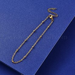 304つのstianless鋼衛星チェーンブレスレット作り  カニカンと延長チェーン付き  ゴールドカラー  8-1/4インチ（21cm）&nbsp;STAS-CJ0001-132G
