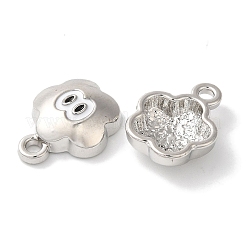 ラックメッキ合金チャーム  エナメル  カドミウムフリー＆ニッケルフリー＆鉛フリー  プラチナ  目  花  15x12x4mm  穴：1.8mm&nbsp;FIND-I039-017P-02
