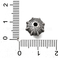 304ステンレススチールビーズ  グリッド模様とロンデル  アンティークシルバー  11x9.5mm  穴：1.8mm&nbsp;STAS-H263-24AS