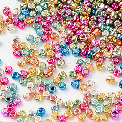 メッキガラスシードビーズ12/0個  丸い穴  ラウンド  ミックスカラー  12/0  2~2.5x1.5~2mm  穴：0.8mm  約450 G /袋&nbsp;SEED-T005-05A
