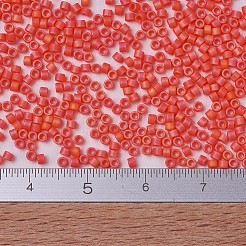MIYUKIデリカビーズ小  シリンダー  日本製シードビーズ  15/0  （dbs0872)マットな不透明なオレンジ色のab  1.1x1.3mm  穴：0.7mm  約35000個/袋  100 G /袋&nbsp;SEED-J020-DBS0872