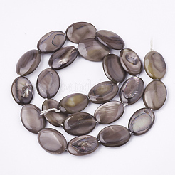 淡水シェルビーズ連売り  染め  オーバル  ロージーブラウン  17.5~18x12~13x3mm  穴：1mm  約20~21個/連  14.17~14.96インチ（36~38cm）&nbsp;SHEL-S274-37A