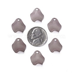 透明なアクリルビーズ  艶消し  花びら  濃いグレー  15x14.5x5mm  穴：2mm  約1700個/500g&nbsp;MACR-S373-106-D02