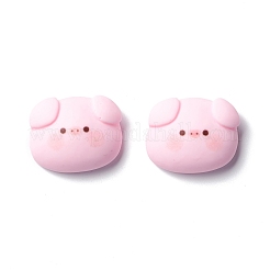樹脂カボション  豚の頭  ピンク  17x21x7.5mm&nbsp;X-RESI-C008-02