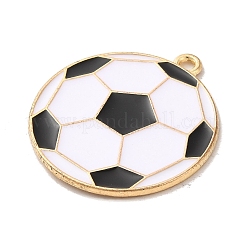 合金エナメルチャーム  ゴールドカラー  サッカー  28x25x1.5mm  穴：1.8mm&nbsp;ENAM-R147-13B-G