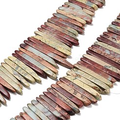 天然アクアテラジャスパービーズ連売り  印象ジャスパー  スティック  トップ掘削  18~59x5~6x5~6mm  穴：1.2mm  約79~80個/連  15.75~16.14''（40~41センチメートル）&nbsp;G-Z110-D01
