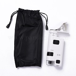 腹筋プラスチックled携帯電話顕微鏡拡大鏡  80~120xアクリル光学レンズと調整可能な電話クリップ付き  宝石用コイン切手  ホワイト  14.6x6.5x2.75cm  内径：2.15のCM&nbsp;AJEW-M032-02P