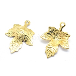真鍮チャーム  鉛フリー＆カドミウムフリー＆ニッケルフリー  葉  18KGP本金メッキ  15.5x12x2mm  穴：1mm&nbsp;KK-P155-07G-NR
