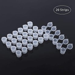プラスチックペイントポットストリップ  蓋付き5ml 6ポットミニ空のペイントカップ  美術工芸用水彩顔料  透明  17.2x3.3x2.15cm&nbsp;TOOL-PH0017-28