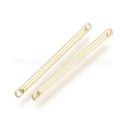 真鍮製リンクコネクター  ストリップ  ニッケルフリー  18KGP本金メッキ  25x1.5mm  穴：0.8mm&nbsp;X-KK-T029-32G