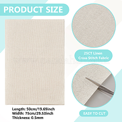 リネン生地  DIY 刺繍衣類アクセサリー用  アンティークホワイト  500x750x0.5mm&nbsp;EMBR-WH0007-006