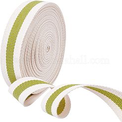 ポリエステルブレードリボン  フラット  縞模様  服飾材料  黄緑  1-1/4インチ（32x1mm）  約10ヤード/バンドル&nbsp;OCOR-WH0068-30B