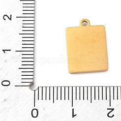 304ステンレススチールエナメルペンダント  ゴールドカラー  パスポートチャーム  15.5x11x1.5mm  穴：1.5mm&nbsp;X-STAS-I369-08G-02