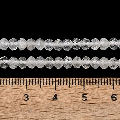 天然石クオーツクリスタルビーズ連売り  多面カット  水晶  ロンデル  4~4.5x3~3.5mm  穴：0.7mm  約122~130個/連  14.96''（38cm）〜15.35''（39cm）&nbsp;G-D347-B03