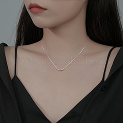 スターリングシルバーのラッキービーズロンデルビーズペンダントネックレス（女性用）925個  銀  15.75インチ（40cm）&nbsp;FS-WGA8826-01