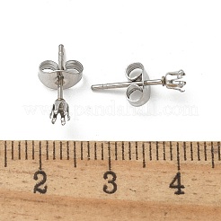 316サージカルステンレススタッドピアス金具  ステンレス鋼色  3x14mm&nbsp;STAS-Z118-03P-06