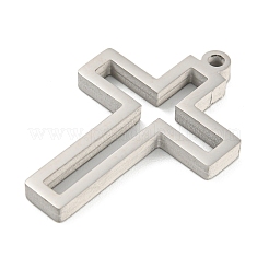 変色しない304ステンレススチールレーザーカットペンダント  コルスチャーム  ステンレス鋼色  32.5x22x2.8mm  穴：2mm&nbsp;STAS-U009-02B-P