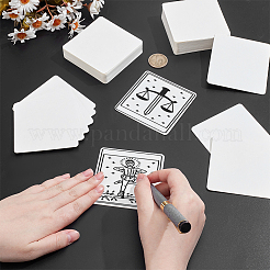正方形の紙の空白のグリーティングカード  はがき  ホワイト  80x80x0.5mm  200枚&nbsp;DIY-NB0015-57B