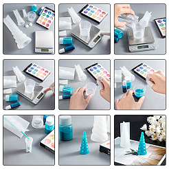 DIYジュエリーセット  ユニコーンホーンシリコンモールド  真鍮製アズキチェーンネックレス作り  鉄のピアスフックとプラスチックピペットドロッパー  ミックスカラー&nbsp;DIY-OC0001-42