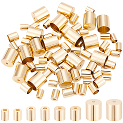 真鍮製コードエンドパーツ  エンドキャップ  長持ちメッキ  コラム  24KGP本金メッキ  5~9x4~8mm  穴：1.5~1.8 MMM  内径：3~7mm  20個/スタイル&nbsp;KK-CN0003-47G