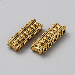 チベット風合金スライドチャーム  長方形  アンティーク黄金  7x22.5x4.5mm  穴：1.8mm&nbsp;FIND-WH0126-600C-AG