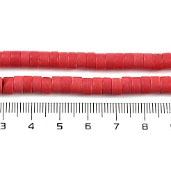 合成ターコイズビーズ連売り  ディスク  ヒシビーズ  染め  ファイヤーブリック  6x3.5mm  穴：1mm  約54~55個/連  7.68''（19.5cm）〜7.87''（20cm）&nbsp;G-V003-A01-06