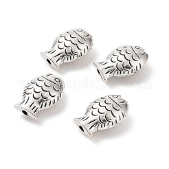 チベット風合金ビーズ  魚  アンティークシルバー  14.5x10.5x5.5mm  穴：1.6mm  500個/ 1000g&nbsp;FIND-H038-34AS
