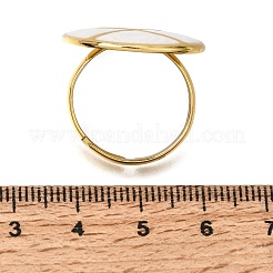 304ステンレススチール製エナメルカフオープンリング  ゴールドカラー  ラウンド  18mm  ラウンド：23mm&nbsp;SA-CBA369F-04G-04