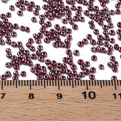 11/0 チェコ不透明ガラスシードビーズ  光沢のある  ラウンド  ココナッツブラウン  2.2x1.5mm  穴：0.7mm  約500 G /袋&nbsp;SEED-N004-003B-37