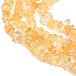 チップ天然シトリンビーズ連売り  染め＆加熱  5~8x5~8mm  穴：1mm  80~81cm&nbsp;G-N0134-21
