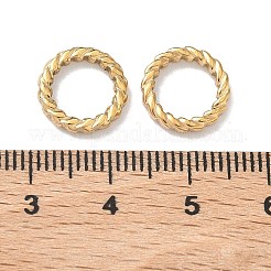 304ステンレススチールリンクリング  ツイストリング  イオンプレーティング（ip）  18KGP本金メッキ  11.5x2mm  内径：8mm&nbsp;STAS-Z184-25G