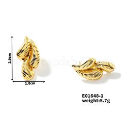 ステンレススチールティアドロップスタッドピアス  ゴールドカラー  29x16mm&nbsp;VL3054-1