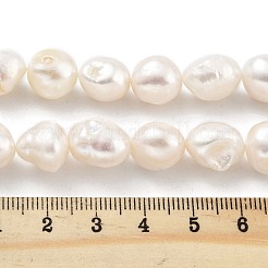 天然養殖淡水パールビーズ連売り  研磨両側  パパイヤホイップ  11~12mm  穴：0.7mm  約16個/連  7.28インチ（18.5cm）&nbsp;PEAR-P062-36A