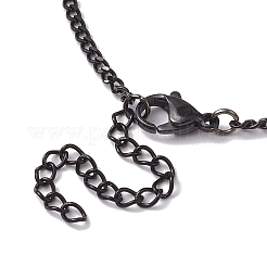 304ステンレススチールチェーンブレスレットの作り方  丸カンとカニカン付き  ガンメタ色  6-3/4インチ（17cm）&nbsp;AJEW-JB01212-03