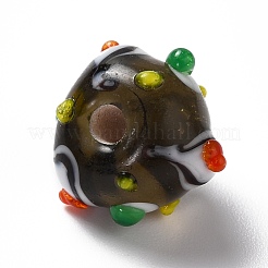 手作りのでこぼこランプワークビーズ  混合図形  ミックスカラー  9~14x9~15x7~11mm  穴：1.4~2mm  24個/セット&nbsp;LAMP-E023-02
