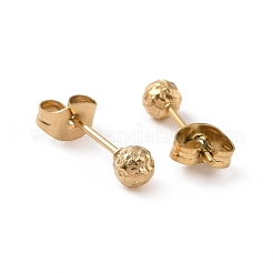イオンプレーティング（IP）304ステンレススチールボールスタッドピアス（女性用）  ゴールドカラー  15x4mm  ピン：0.9mm&nbsp;EJEW-C038-01G