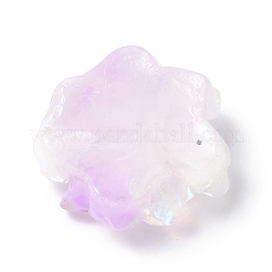 蓄光樹脂カボション  ABカラー  暗闇で光る花  プラム  23.5x8mm&nbsp;RESI-E033-02B