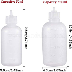 プラスチック接着剤ボトルセット  流体精度の鈍い針ディスペンスチップ付き  ボトルストッパー  漏斗ホッパー  ミックスカラー  100ml / 50ml  8個/セット&nbsp;DIY-BC0002-50