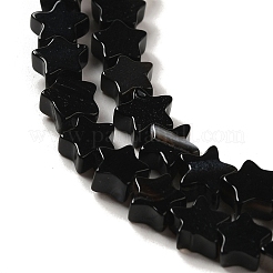 染色・加熱された天然黒瑪瑙ビーズ連売り  スター  4x4.5x2mm  穴：0.8mm  約102個/連  15.35インチ（39cm）&nbsp;G-G085-B42-01